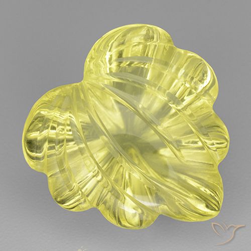 7.65ct 天然 薄いバンブルビーイエロー 石英, フラワーカット, 透明