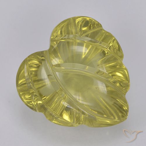 5.36ct 天然 ミディアムイエロー 石英, フラワーカット, 透明