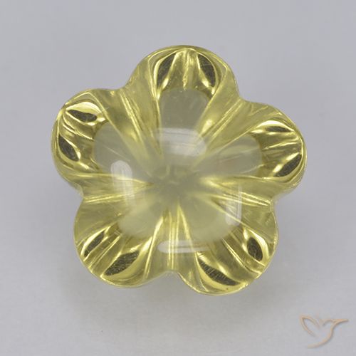 2.68ct 天然 ラグナイエロー 石英, フラワーカット, 透明