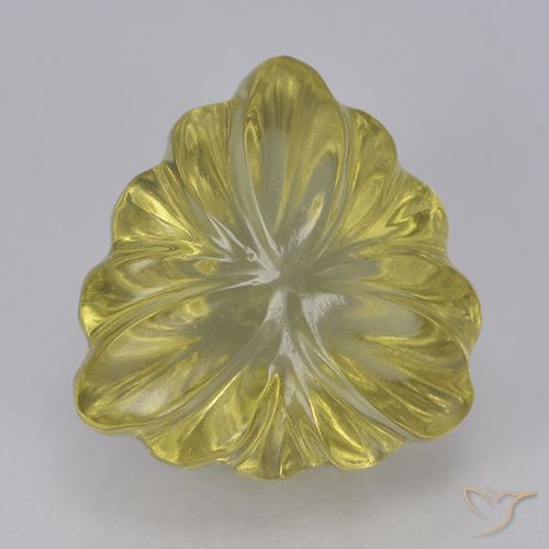 5.68ct 天然 薄いゴールデンイエロー 石英, トリリオン, 透明