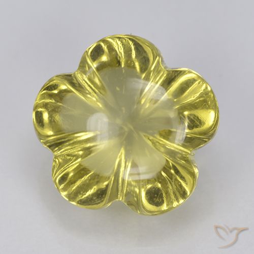 3.64ct 天然 ライトイエロー 石英, フラワーカット, 透明