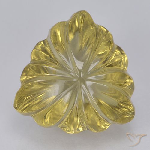 5.97ct 天然 ミディアム薄いイエロー 石英, トリリオン, 透明