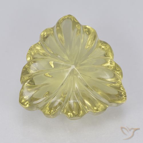 5.65ct 天然 ミディアム薄いイエロー 石英, トリリオン, 透明