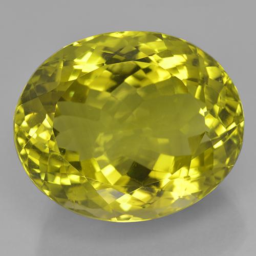 41.38ct 天然 緑ががかったイエロー 石英, 楕円形, IF