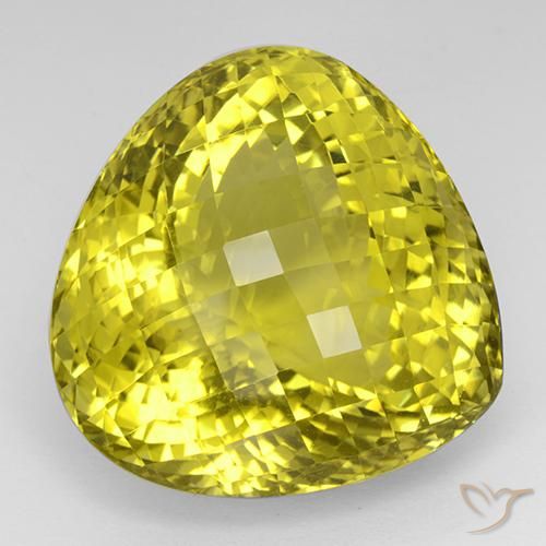 94.63ct 天然 パイナップルイエロー 石英, 洋梨の形, IF