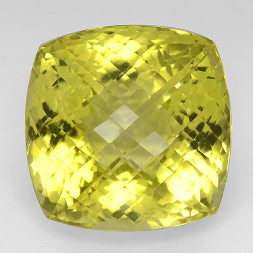 80.66カラットの天然濃い黄色クォーツ（23.9×23.8 mm・クッションカット）