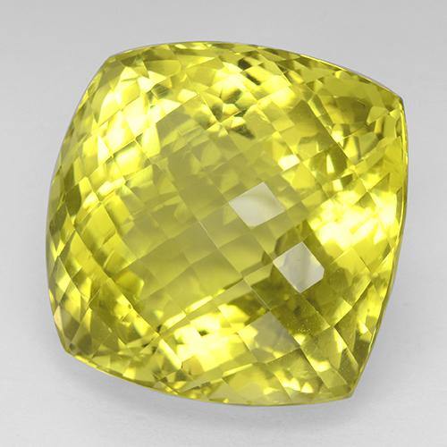 80.66カラットの天然濃い黄色クォーツ（23.9×23.8 mm・クッションカット）