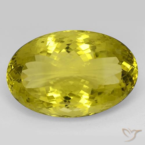 101.00ct 天然 パイナップルイエロー 石英, 楕円形, IF