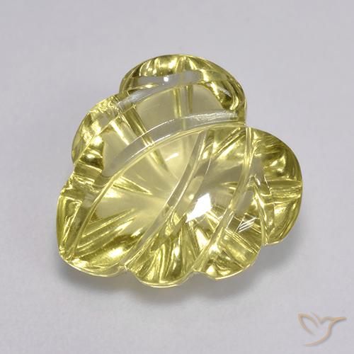 4.87ct 天然 薄いゴールデンイエロー 石英, ファンシー, 透明