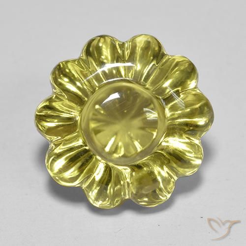 7.20ct 天然 ミディアムイエロー 石英, フラワーカット, 透明