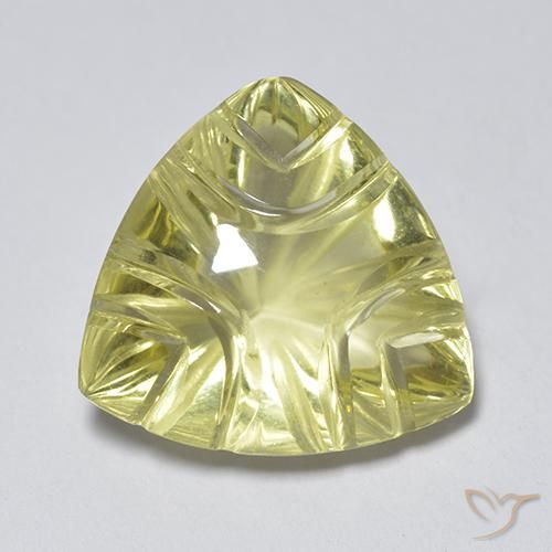 6.45ct 天然 ライトイエロー 石英, トリリオン, 透明