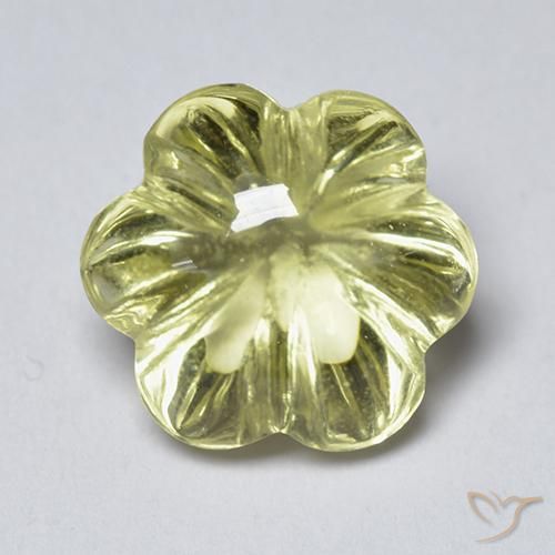 3.58ct 天然 ミディアムイエロー 石英, フラワーカット, 透明