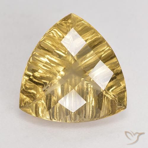 5.91ct 天然 薄いゴールデンイエロー 石英, トリリオン, VVS-VS