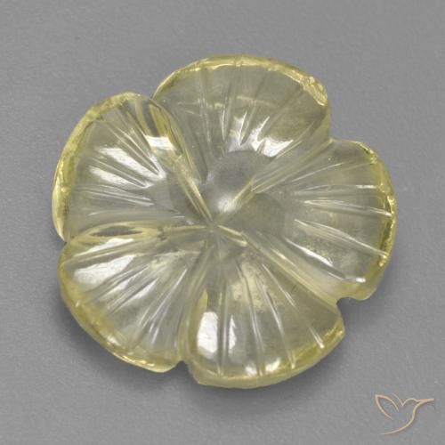 4.04ct 天然 ラグナイエロー 石英, フラワーカット, 透明