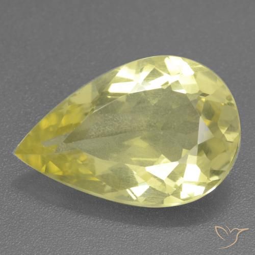 11.04ct 天然 ライトイエロー 石英, 洋梨の形, VS