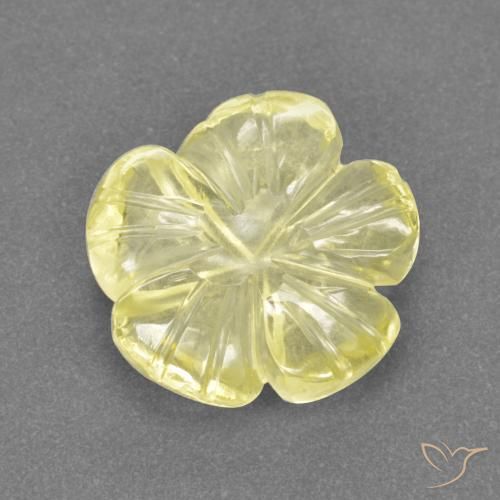 2.63ct 天然 ラグナイエロー 石英, フラワーカット, 透明