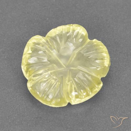 2.95ct 天然 ラグナイエロー 石英, フラワーカット, 透明