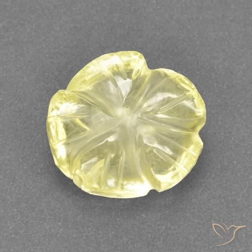 2.81ct 天然 ミディアムイエロー 石英, フラワーカット, 透明