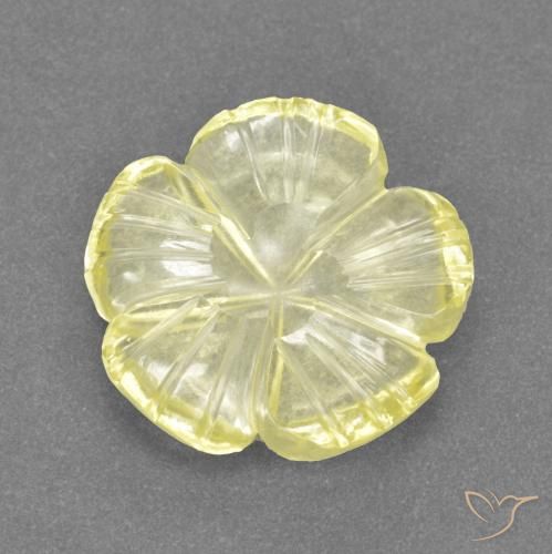 3.51ct 天然 ラグナイエロー 石英, フラワーカット, 透明, Photo A