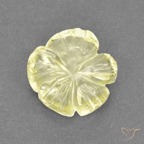 2.33ct 天然 薄いイエロー 石英, フラワーカット, 透明