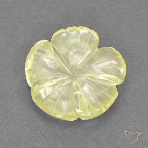 3.23ct 天然 ミディアム薄いイエロー 石英, フラワーカット, 透明