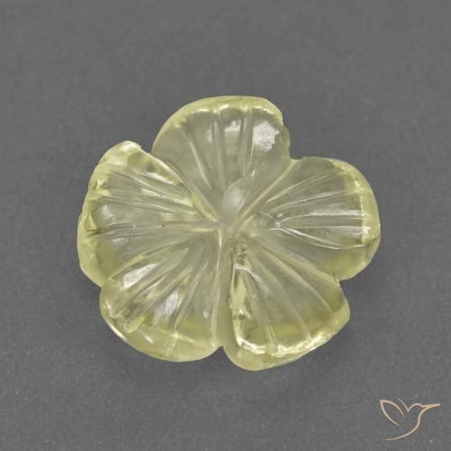 2.73ct 天然 ラグナイエロー 石英, フラワーカット, 透明