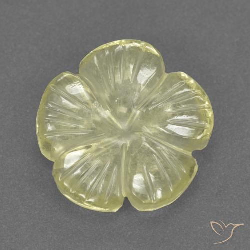 2.97ct 天然 ライトイエロー 石英, フラワーカット, 透明