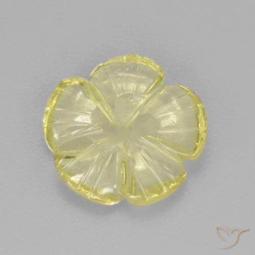 2.48ct 天然 ライトイエロー 石英, フラワーカット, 透明