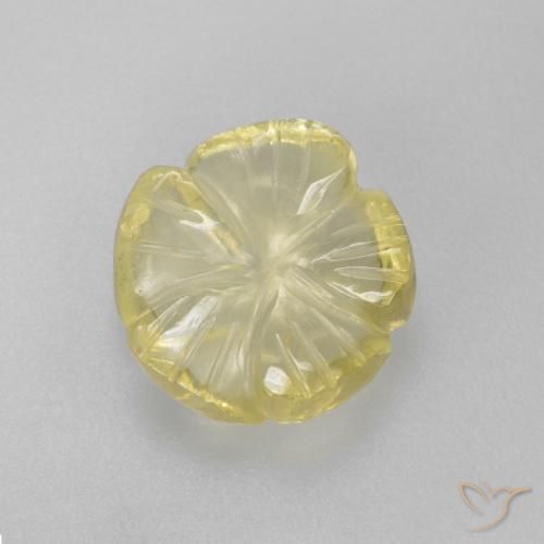 2.69ct 天然 ライトイエロー 石英, フラワーカット, 透明, Photo A