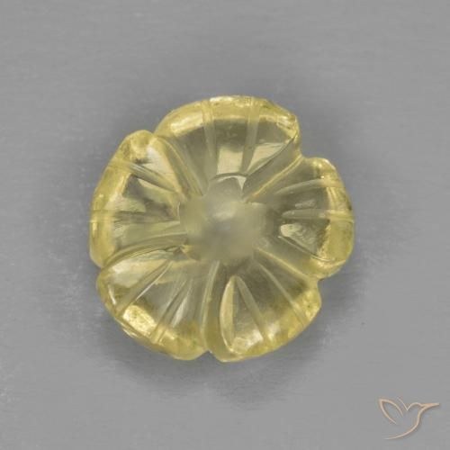 2.39ct 天然 薄いイエロー 石英, フラワーカット, 透明