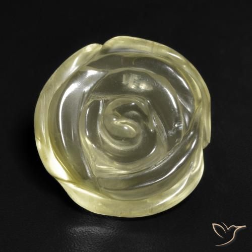 10.57ct 天然 ミディアム薄いイエロー 石英, フラワーカット, 透明