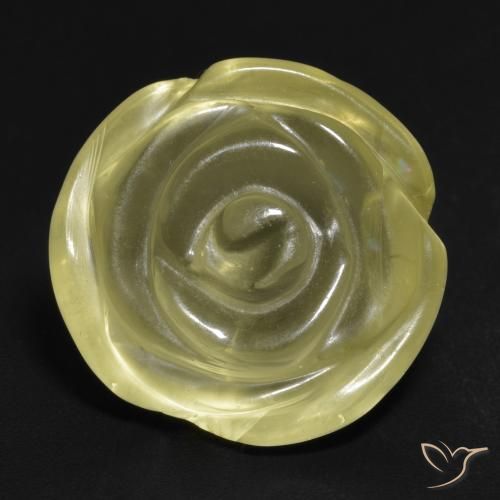 13.59ct 天然 ミディアムイエロー 石英, フラワーカット, 透明, Photo A