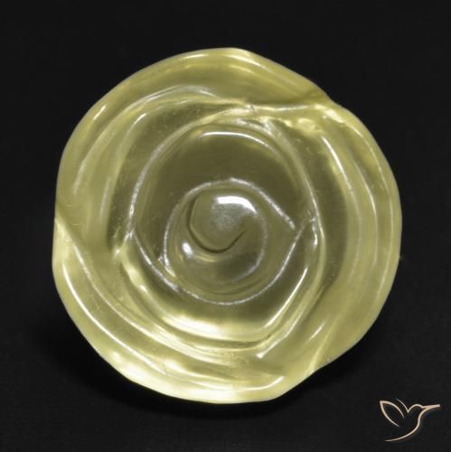 13.55ct 天然 ミディアムイエロー 石英, フラワーカット, 透明