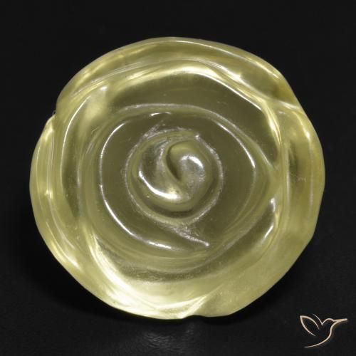 13.76ct 天然 ミディアムイエロー 石英, フラワーカット, 透明