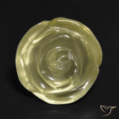 10.57ct 天然 薄いイエロー 石英, フラワーカット, 透明