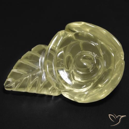 21.30ct 天然 薄いイエロー 石英, フラワーカット, 透明