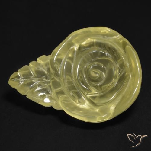 20.16ct 天然 薄いイエロー 石英, フラワーカット, 透明