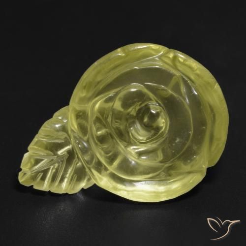 26.39ct 天然 ミディアムイエロー 石英, フラワーカット, 透明
