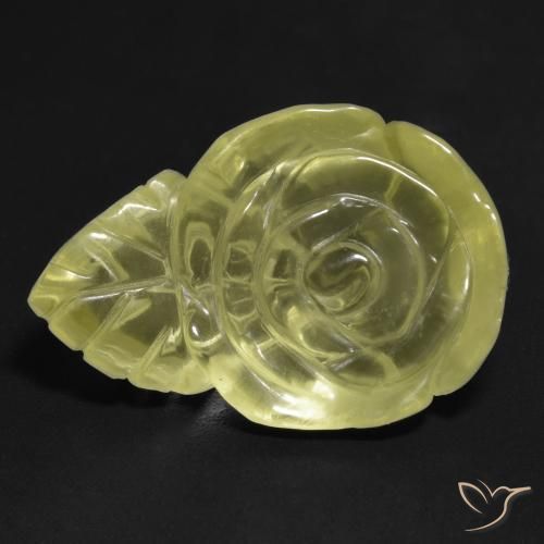 19.33ct 天然 薄いイエロー 石英, フラワーカット, 透明