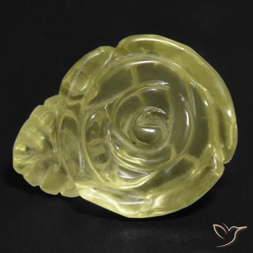 15.73ct 天然 薄いイエロー 石英, フラワーカット, 透明