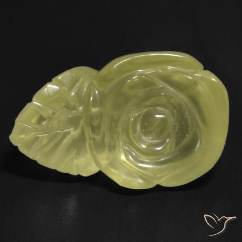 15.83ct 天然 薄いイエロー 石英, フラワーカット, 透明