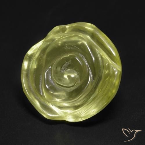 12.59ct 天然 ライトイエロー 石英, フラワーカット, 透明