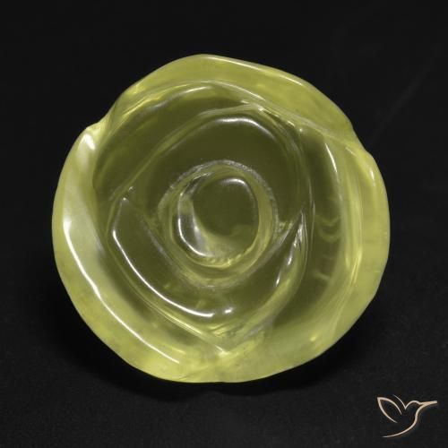 14.68ct 天然 レモンイエロー 石英, フラワーカット, 透明
