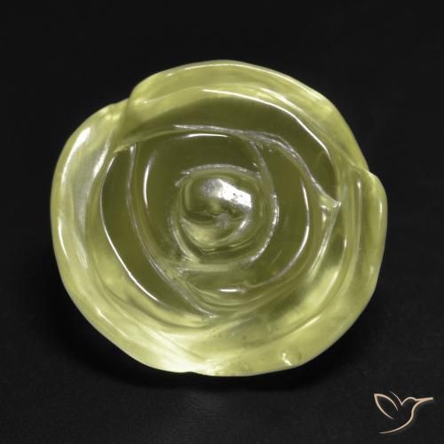 15.19ct 天然 レモンイエロー 石英, フラワーカット, 透明