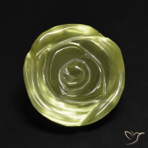 14.89ct 天然 ミディアムイエロー 石英, フラワーカット, 透明