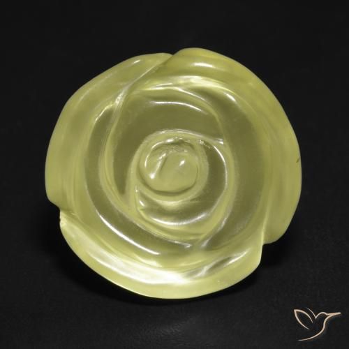 13.20ct 天然 ライトイエロー 石英, フラワーカット, 透明