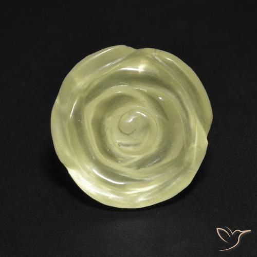 7.82ct 天然 ライトイエロー 石英, フラワーカット, 透明