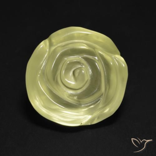 12.57ct 天然 ライトイエロー 石英, フラワーカット, 透明