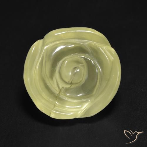 12.75ct 天然 ライトイエロー 石英, フラワーカット, 透明