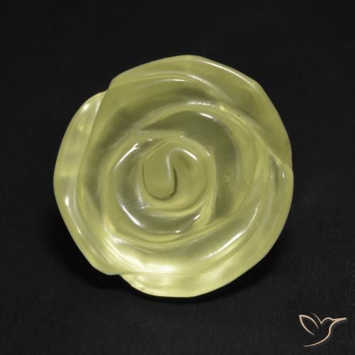 11.71ct 天然 ライトイエロー 石英, フラワーカット, 透明